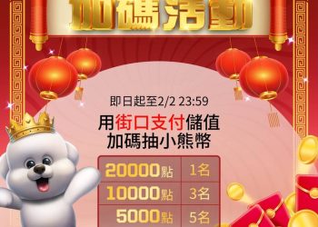 街口支付聯手小熊娛樂城 春節紅包再加碼