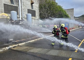 核三廠冷卻水塔外廢棄物燃燒 消防迅速控制無安全疑慮
