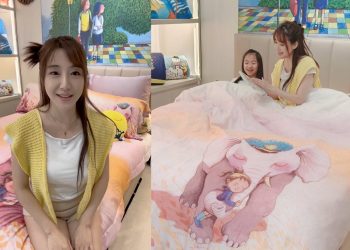女星佩佩挑幾米擁抱大象天絲寢具 母親節開懷分享女兒說夢話唱夢歌超逗趣