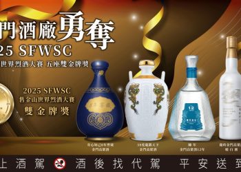 深厚底蘊 世界第一 金門高粱酒再創國際榮耀！ 勇奪SFWSC舊金山世界烈酒大賽雙金獎5座、金獎14座