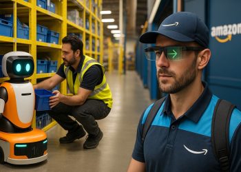 亞馬遜開啟AI物流革命 智慧眼鏡與多工機器人加速布局