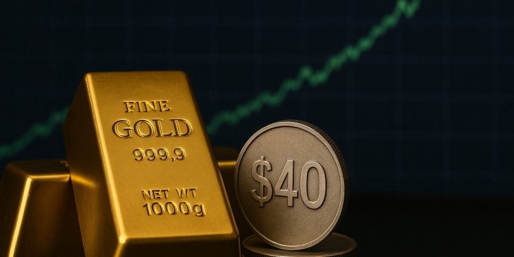 金銀齊漲!黃金逼近歷史新高、白銀重返40美元大關