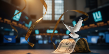 美伊停火談判現曙光 華爾街股市狂飆 道瓊漲近 1400 點