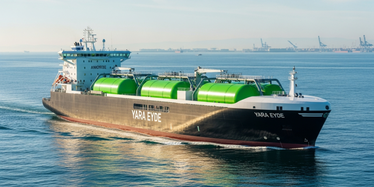 全球首艘綠氨動力貨櫃船Yara Eyde亮相 預計年減1.1萬噸碳排
