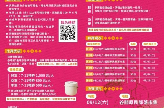 歌聲對決、文化發光！「原民歌喉戰(讚)」熱血開唱 串聯谷關原民市集與原流新創聚落 打造原民文化產業新舞台